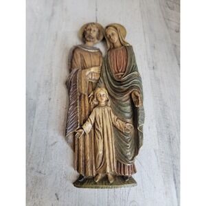 Vintage Italian holy family Mary Joseph Jesus hanging wall decor religious